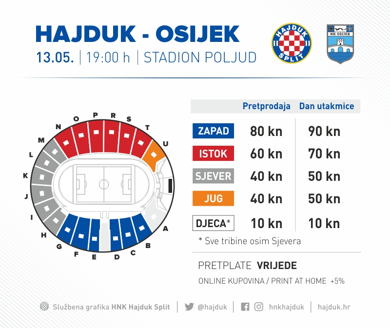 Hajduk - Osijek tickets on sale • HNK Hajduk Split