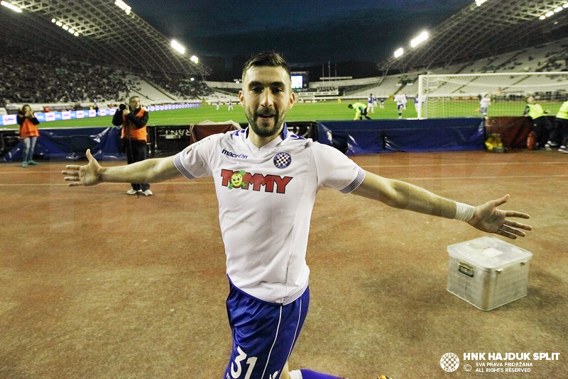 Rijeka, Croatia. 24th May, 2023. Players of Hajduk Split celebrate