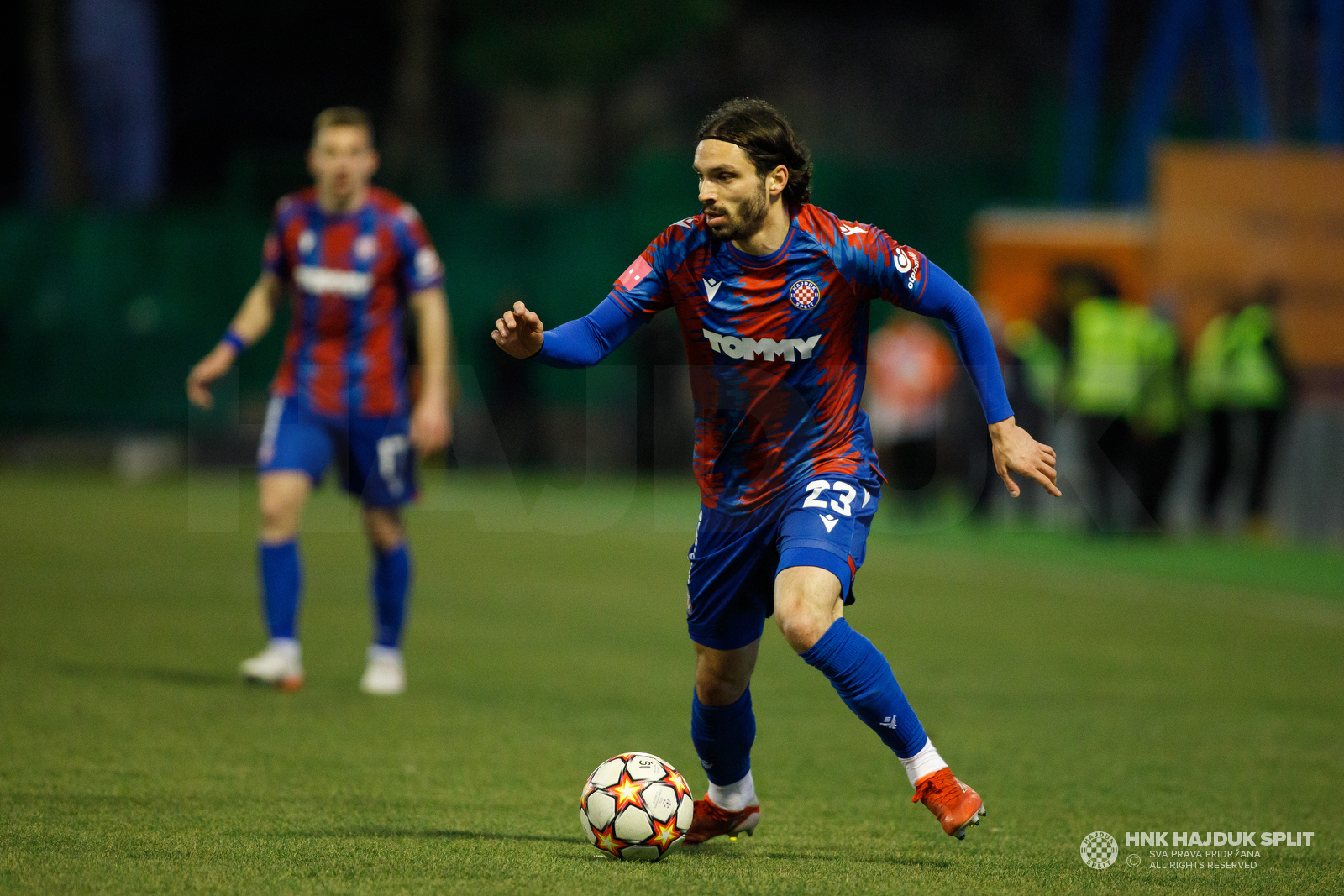 Rijeka, Croatia. 24th May, 2023. Dario Melnjak of Hajduk Split in action  during the SuperSport Croatian Football Cup final match between HNK Hajukd  and HNK Sibenik at HNK Rijeka Stadium in Rijeka