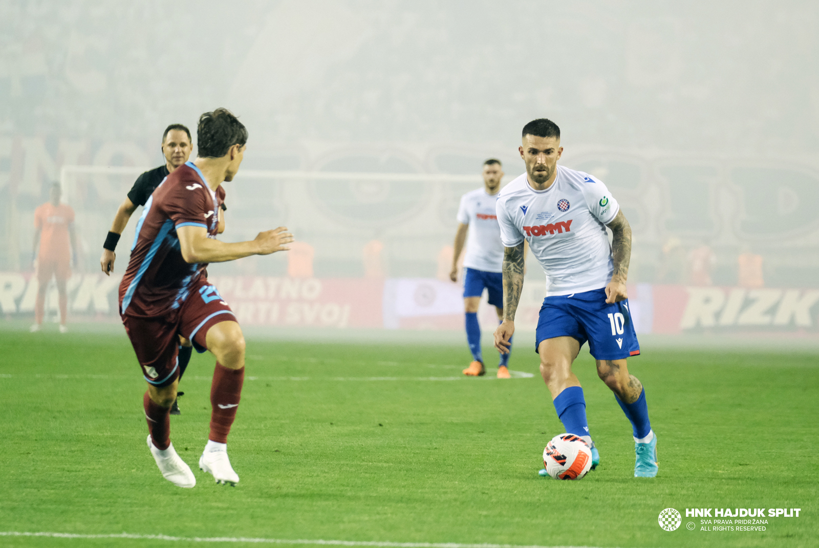 Rijeka, Croatia. 24th May, 2023. Players of Hajduk Split celebrate with the  trophy after the victory against Sibenik in their SuperSport Croatian  Football Cup final match at HNK Rijeka Stadium in Rijeka