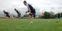 Jutarnji trening Bijelih u Lescu s kondicijskim trenerom Borisom Peyrekom
