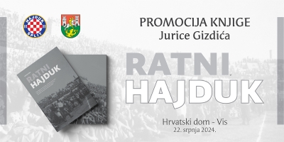U ponedjeljak u Visu promocija knjige "Ratni Hajduk"