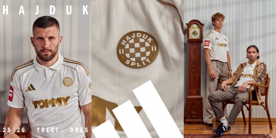 HNK Hajduk i adidas predstavili treći dres za sezonu 2025./2026. povodom stote obljetnice "Kraljice lopte"