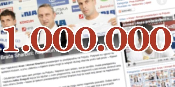 Čak milijun posjeta portalu hajduk.hr!