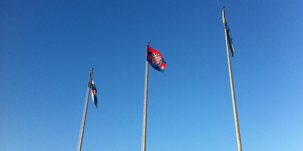 Ljubazni domaćini: Hajdukova zastava u Rovinju...