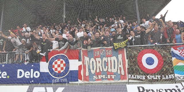 Hajduk Split fans attending the training session ahead of