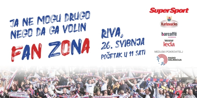 Finale Hrvatskog kupa: Za sve navijače Hajduka u četvrtak se otvara fan zona na splitskoj Rivi