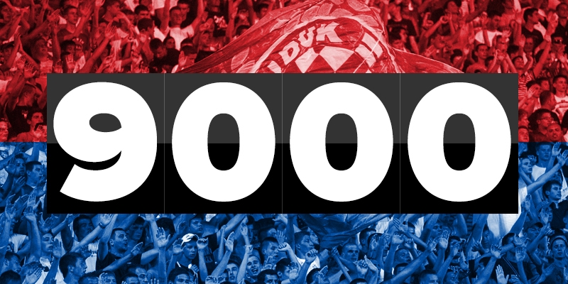 Hajduk u ovom trenutku ima više od 9000 članova!