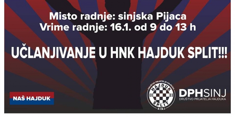 DPH Sinj poziva na učlanjivanje u Hajduk
