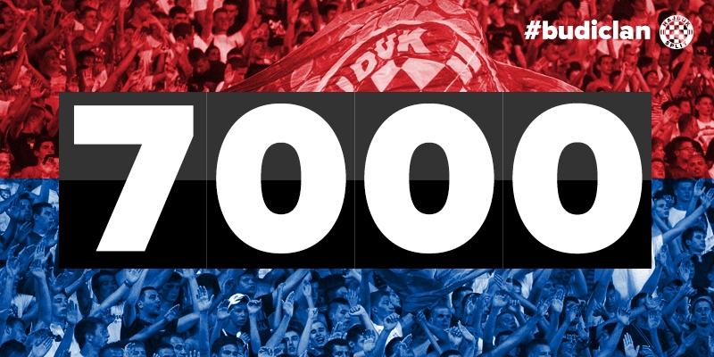 7.000 članova Hajduka u 18 dana