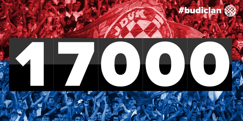 17.000 članova Hajduka u 39 dana