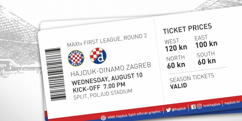 Hajduk - Dinamo match ticket information