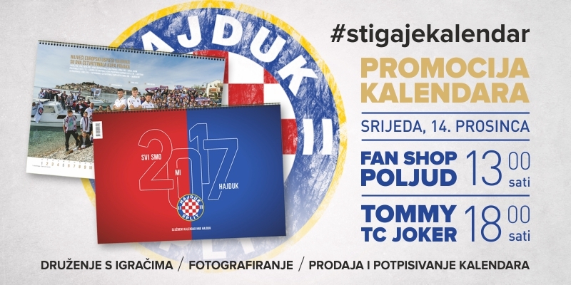 Official calendar launch with the players on Wednesday in Fan shop Poljud