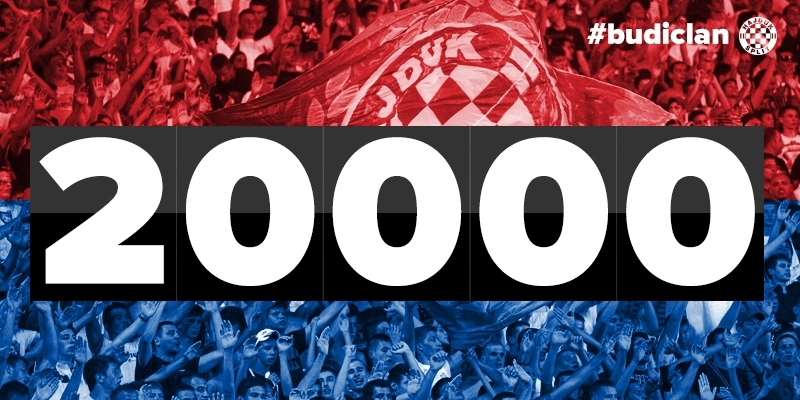 Hajduk dosegao brojku od nevjerojatnih 20.000 članova!