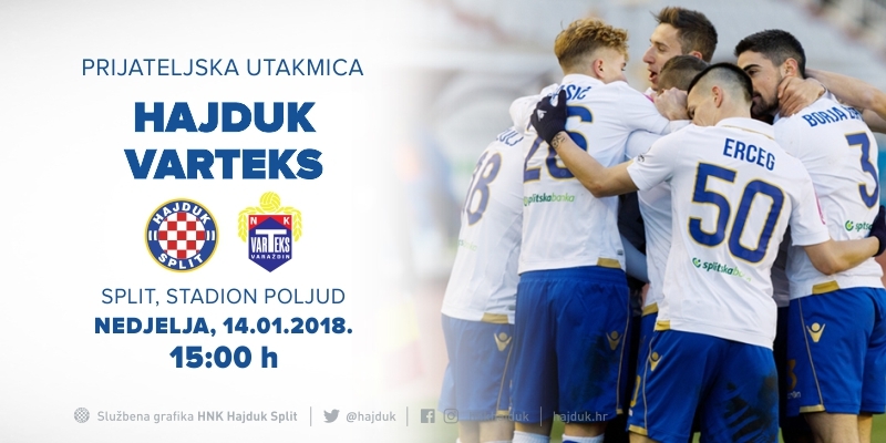 Hajduk vs Varteks on Sunday, January 14, 2018 at Poljud