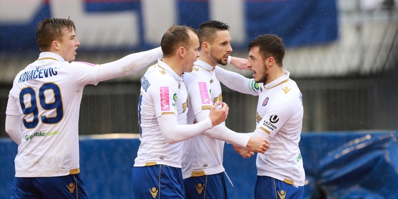 Rijeka, Croatia. 24th May, 2023. Players of Hajduk Split celebrate