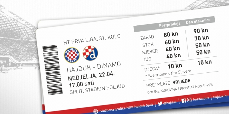 Derby tickets now available! • HNK Hajduk Split