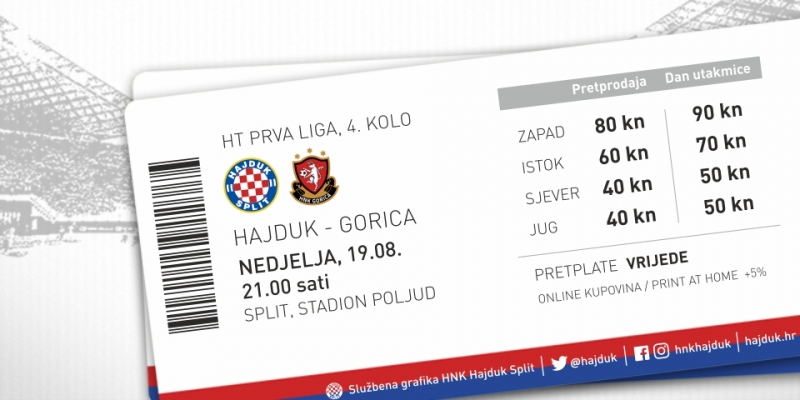 U prodaji ulaznice za utakmicu Hajduk - Gorica