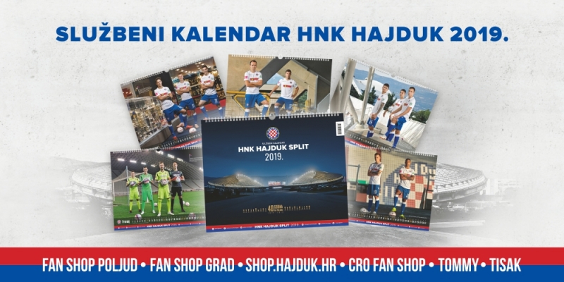Kalendar za 2019. godinu u prodaji u Hajdukovim Fan shopovima!