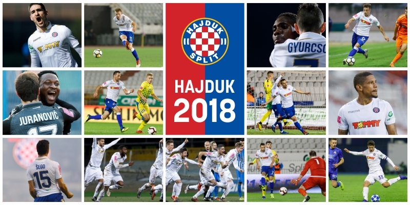 Hajduk's 2018.: Juranović and Gyurcsó most appearances, Caktaš top scorer...