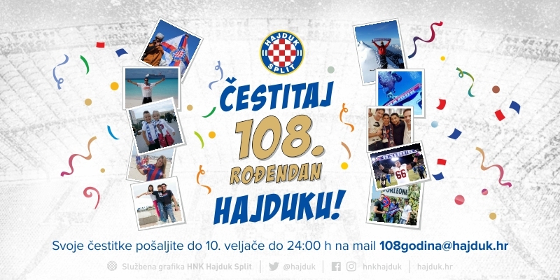 Čestitaj 108. rođendan Hajduku!