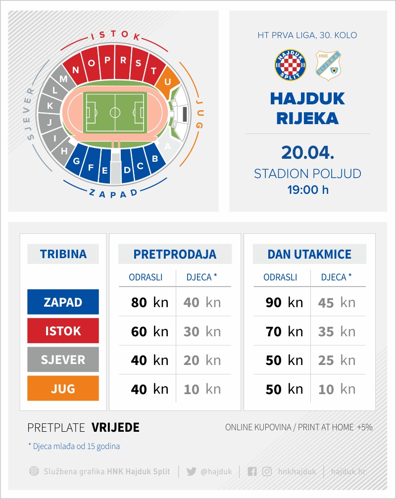 Tickets for Hajduk - Rijeka on sale • HNK Hajduk Split