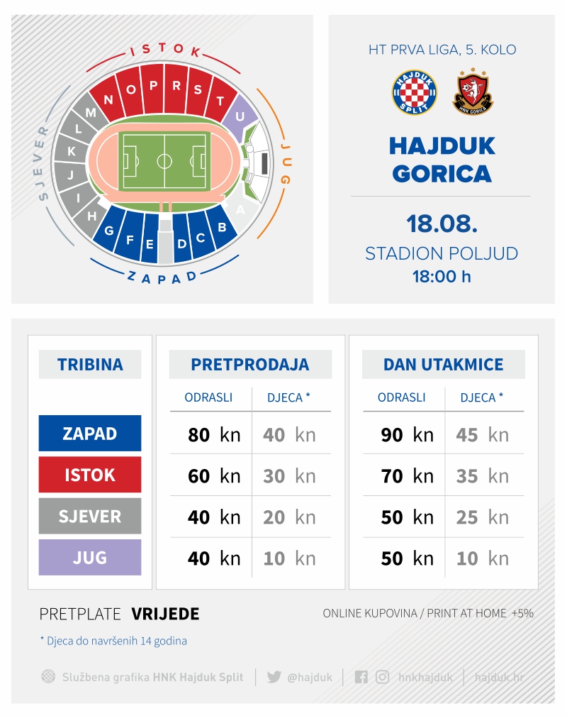 Tickets for HNK Hajduk - PAOK F.C., 10.08.2023 um 21:00 (de)