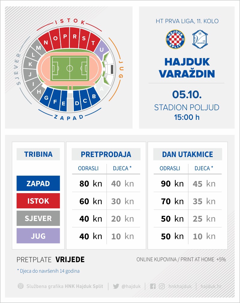 Hajduk - Varaždin tickets on sale • HNK Hajduk Split