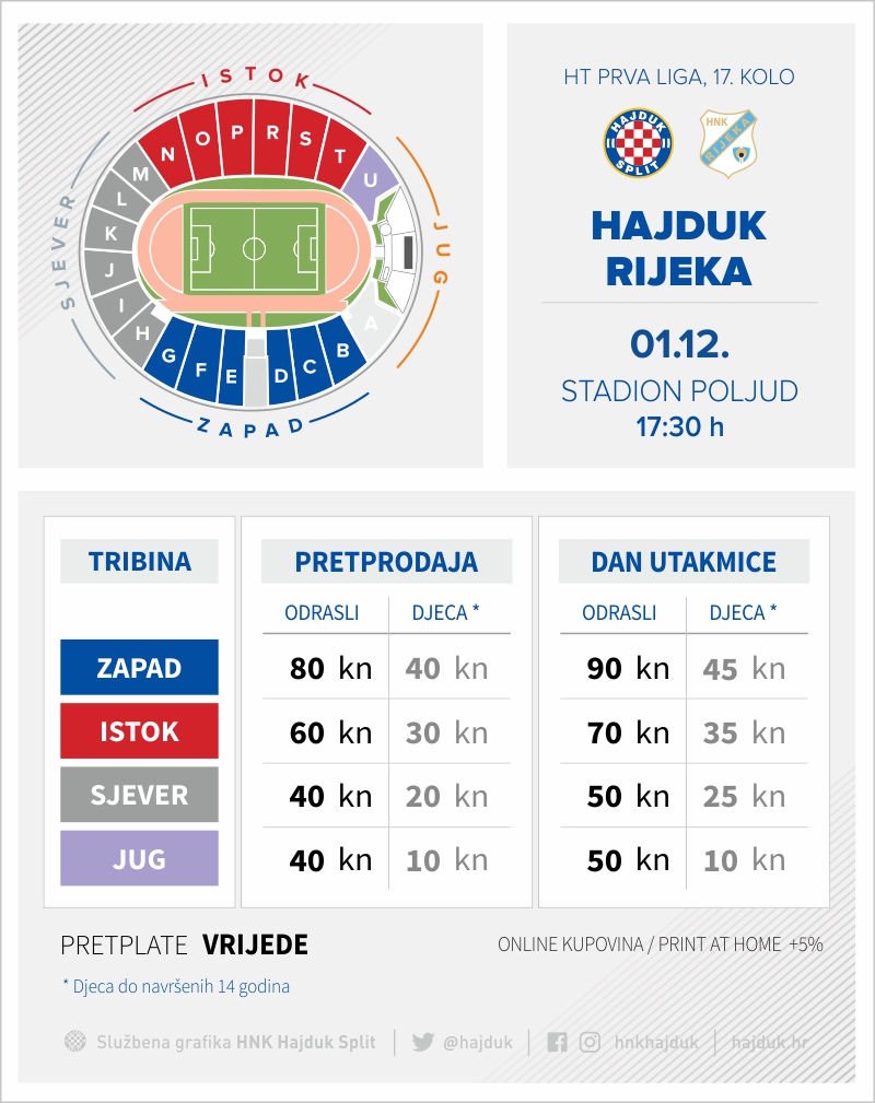 Hajduk - Rijeka tickets on sale • HNK Hajduk Split