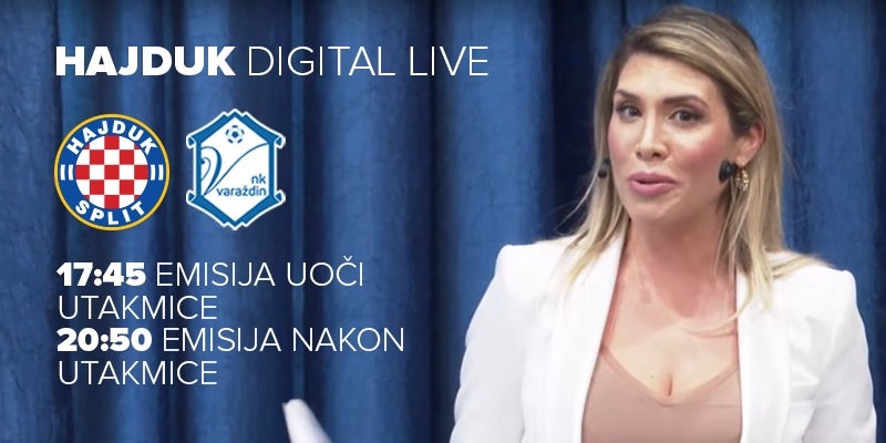 Hajduk Digital Live s Mirtom Šurjak u utorak od 17:45 sati