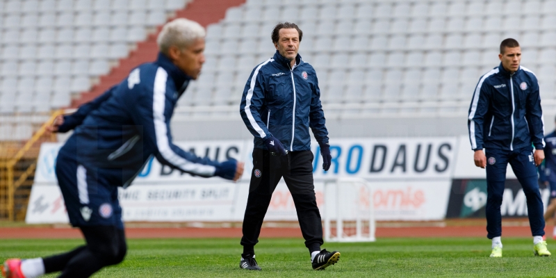 Trener Tramezzani i Mario Vušković uoči utakmice sa Slaven Belupom