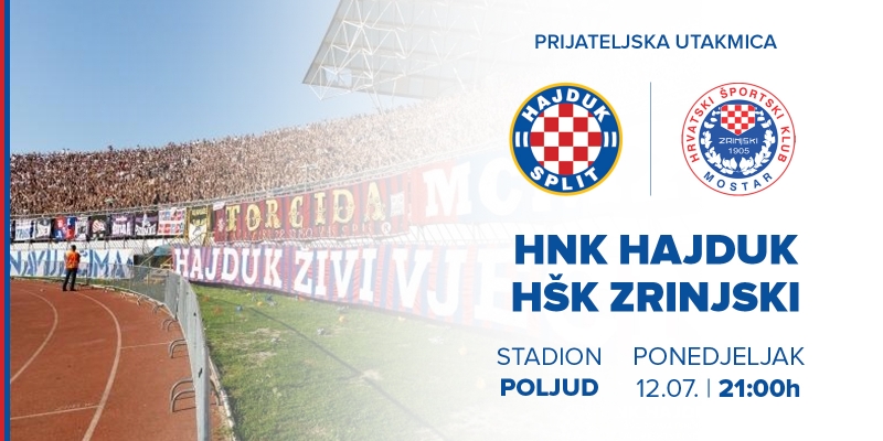 Prijateljski susret na Poljudu: Hajduk dočekuje Zrinjski u ponedjeljak 12. srpnja