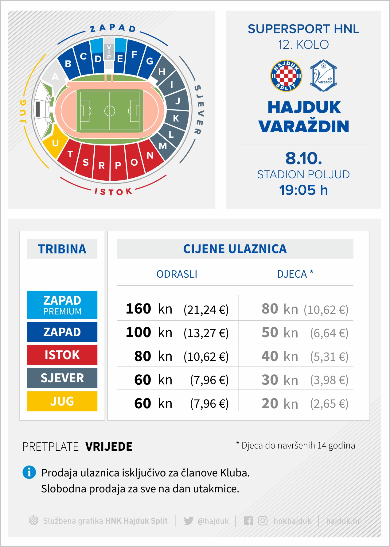 HNK Hajduk Split vs NK Varaždin Gradski Stadion Poljud Split Tickets