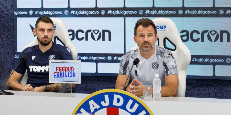 Trener Ivan Leko i Zvonimir Šarlija uoči utakmice Hajduk - PAOK