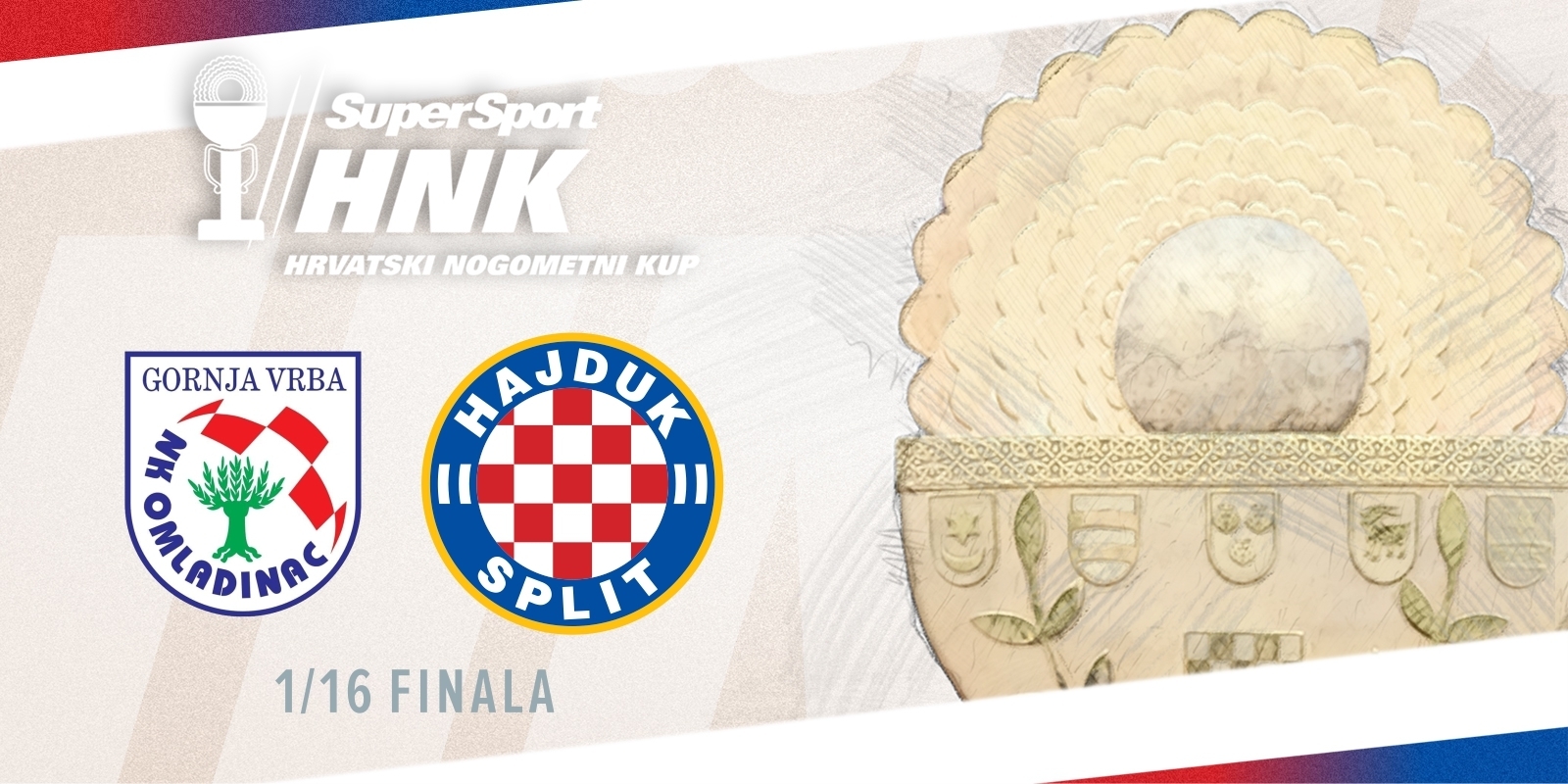 SuperSport Hrvatski kup: Hajduk igra protiv Omladinca iz Gornje Vrbe