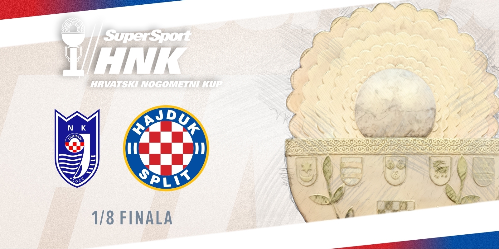 Hajduk u osmini finala SuperSport Hrvatskog nogometnog kupa igra s Jadranom iz Ploča