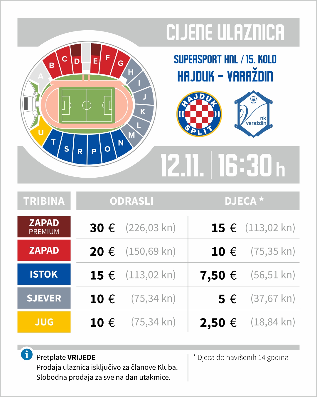 Prodaja ulaznica za utakmicu Hajduk - Varaždin • HNK Hajduk Split